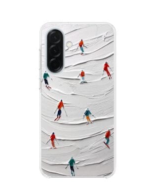 Etui do Samsung Galaxy A37 z MagSafe przeźroczyste, silikonowe Flexi, Zimowa magia, Narciarski obraz
