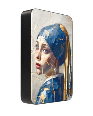 Powerbank IBIZU MagPower 10k do iPhone z MagSafe, solidny, aluminiowy, 10 000 mAh, kobieta z perłą