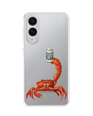 Etui do Samsung Galaxy S25 Edge przeźroczyste, silikonowe Flexi, Paradise, krab z piwem