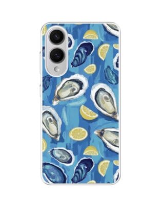 Etui do Samsung Galaxy S25 Edge z MagSafe przeźroczyste, silikonowe Flexi, Summer Patterns, ostrygi z cytrynką