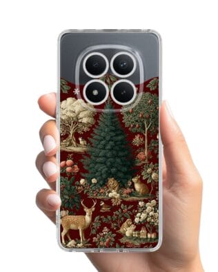 Etui do Xiaomi Redmi Note 15 Pro 4G przeźroczyste, silikonowe Flexi, Zimowa magia, świąteczny las