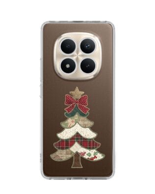 Etui do Xiaomi Redmi Note 15 Pro Plus 5G przeźroczyste, silikonowe Flexi, Przytulne święta, Kraciasta choinka