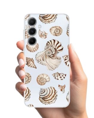 Etui do Samsung Galaxy A55 5G przeźroczyste, silikonowe Flexi, Summer Patterns, ozdobne muszle