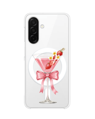 Etui do Samsung Galaxy A26 5G z MagSafe przeźroczyste, silikonowe Flexi, Paradise, Strawberry Martini