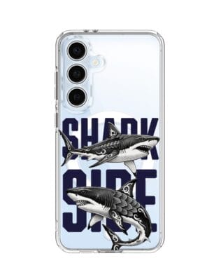 Etui do Samsung Galaxy S24 FE z MagSafe przeźroczyste, silikonowe Flexi, Summer Patterns, Shark side