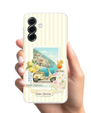 Etui do Samsung Galaxy A36 5G przeźroczyste, silikonowe Flexi, Italian Summer, Ciao Italia