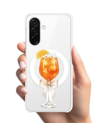 Etui do Samsung Galaxy A26 5G z MagSafe przeźroczyste, silikonowe Flexi, Paradise, Aperol Spritz