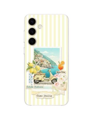Etui do Samsung Galaxy S24 przeźroczyste, silikonowe Flexi, Italian Summer, Ciao Italia
