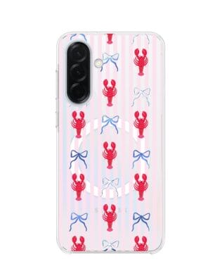 Etui do Samsung Galaxy A37 z MagSafe przeźroczyste, silikonowe Flexi, krab i kokardki