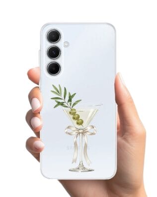 Etui do Samsung Galaxy A55 5G przeźroczyste, silikonowe Flexi, Paradise, Dry Martini