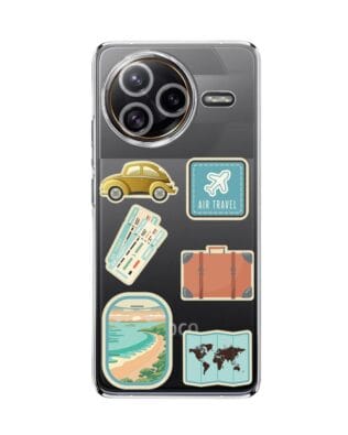 Etui do Xiaomi POCO F7 Ultra przeźroczyste, silikonowe Flexi, pocztowe znaczki