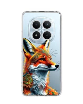 Etui do Xiaomi Redmi Note 15 Pro Plus 5G przeźroczyste, silikonowe Flexi, Dzika Mandala, Twarz lisa
