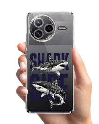 Etui do Xiaomi POCO F7 Ultra przeźroczyste, silikonowe Flexi, Summer Patterns, Shark side