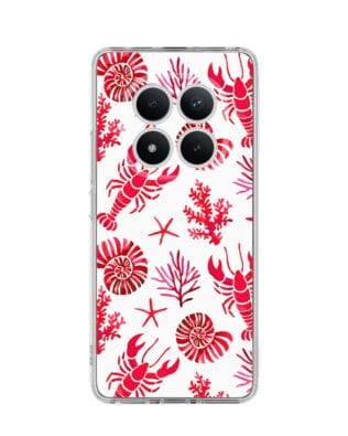 Etui do Xiaomi Redmi Note 15 4G przeźroczyste, silikonowe Flexi, Summer Patterns, krab, muszle
