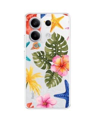 Etui do Xiaomi Redmi Note 13 Pro 5G przeźroczyste, silikonowe Flexi, Summer Patterns, tropikalny wzór