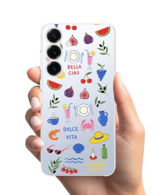 Etui do Samsung Galaxy S25 Plus przeźroczyste, silikonowe Flexi, Italian Summer, kolorowe wakacje