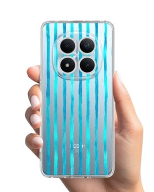 Etui do Xiaomi Redmi Note 15 Pro 4G przeźroczyste, silikonowe Flexi, Summer Patterns, błękitne paski