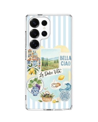 Etui do Samsung Galaxy S25 Ultra z MagSafe przeźroczyste, silikonowe Flexi, Italian Summer, La Dolce Vita
