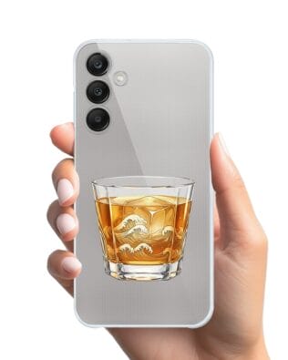 Etui do Samsung Galaxy M35 5G przeźroczyste, silikonowe Flexi, Paradise, Whiskey on the rocks