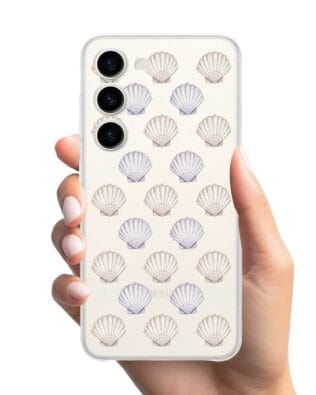 Etui do Samsung Galaxy S23 przeźroczyste, silikonowe Flexi, Summer Patterns, pastelowe muszelki