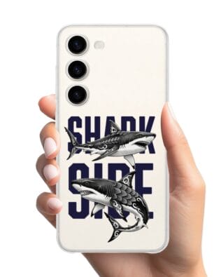 Etui do Samsung Galaxy S23 przeźroczyste, silikonowe Flexi, Summer Patterns, Shark side