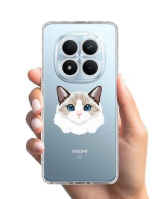 Etui do Xiaomi Redmi Note 15 Pro Plus 5G przeźroczyste, silikonowe Flexi, kot birmański