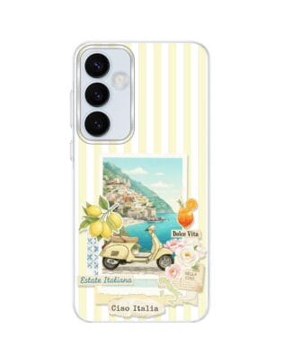 Etui do Samsung Galaxy A55 5G z MagSafe przeźroczyste, silikonowe Flexi, Italian Summer, Ciao Italia