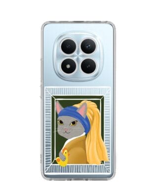 Etui do Xiaomi Redmi Note 15 5G przeźroczyste, silikonowe Flexi, kotek z kurczakiem