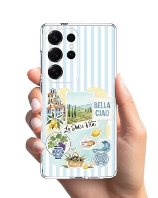 Etui do Samsung Galaxy S25 Ultra przeźroczyste, silikonowe Flexi, Italian Summer, La Dolce Vita