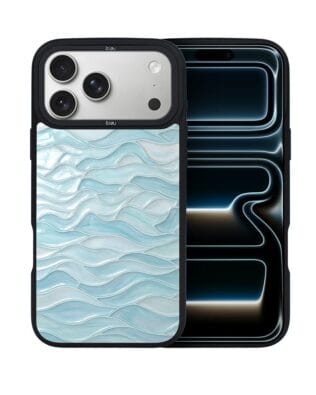 Etui do iPhone 17 Pro Max IBIZU DropGuard Matt z MagSafe, Aqua Glass, błękitne fale