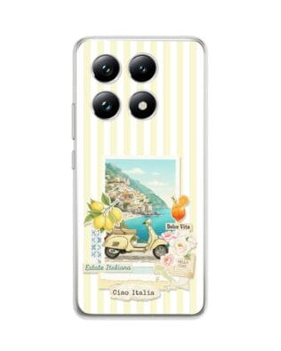 Etui do Xiaomi 14T przeźroczyste, silikonowe Flexi, Italian Summer, Ciao Italia