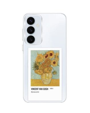 Etui do Samsung Galaxy A55 5G z MagSafe przeźroczyste, silikonowe Flexi, słoneczniki Van Gogh