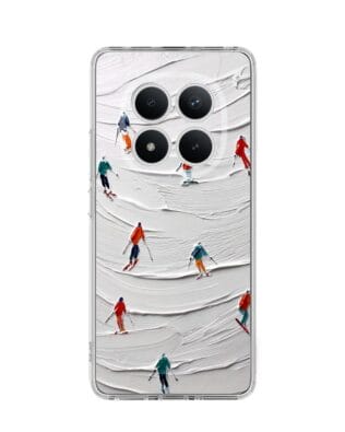 Etui do Xiaomi Redmi Note 15 Pro 5G przeźroczyste, silikonowe Flexi, Zimowa magia, Narciarski obraz