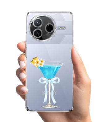 Etui do Xiaomi POCO F7 Pro przeźroczyste, silikonowe Flexi, Paradise, Blue Hawaii