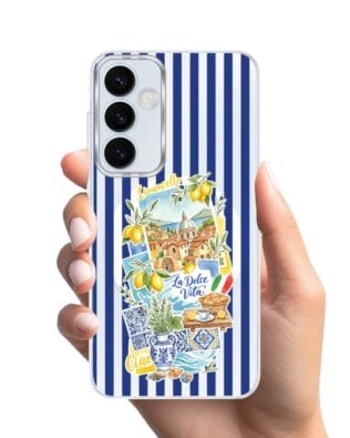 Etui do Samsung Galaxy A55 5G z MagSafe przeźroczyste, silikonowe Flexi, Italian Summer, Limoncello