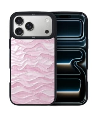Etui do iPhone 17 Pro Max IBIZU DropGuard Matt z MagSafe, Aqua Glass, różowe fale