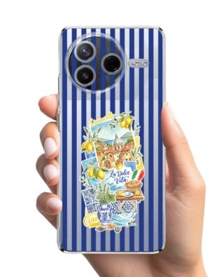 Etui do Xiaomi POCO F7 Pro przeźroczyste, silikonowe Flexi, Italian Summer, Limoncello