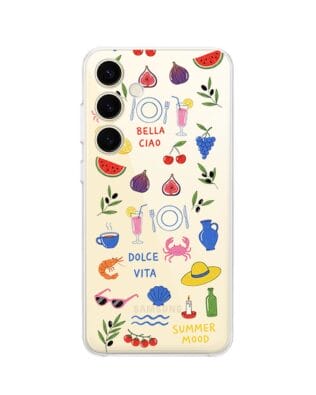 Etui do Samsung Galaxy S24 Plus przeźroczyste, silikonowe Flexi, Italian Summer, kolorowe wakacje
