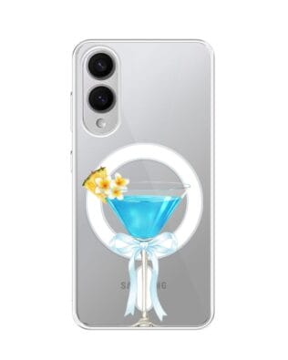Etui do Samsung Galaxy S25 Edge z MagSafe przeźroczyste, silikonowe Flexi, Paradise, Blue Hawaii
