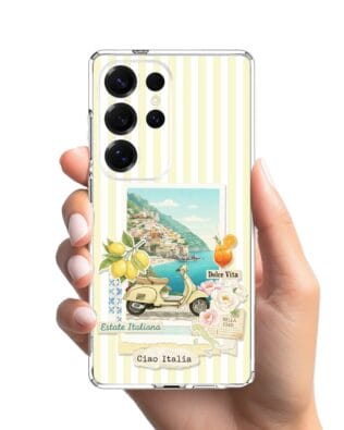 Etui do Samsung Galaxy S25 Ultra przeźroczyste, silikonowe Flexi, Italian Summer, Ciao Italia