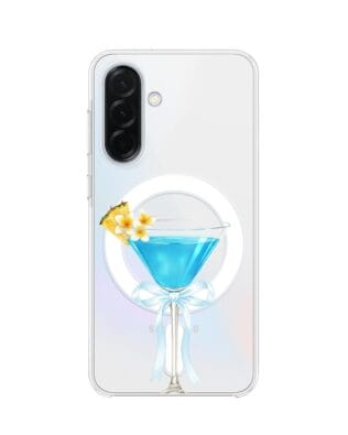 Etui do Samsung Galaxy A36 5G z MagSafe przeźroczyste, silikonowe Flexi, Paradise, Blue Hawaii
