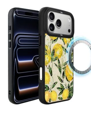 Etui do iPhone 17 Pro Max IBIZU DropGuard Matt z MagSafe, Modern Classics, Cytrynowe gaje