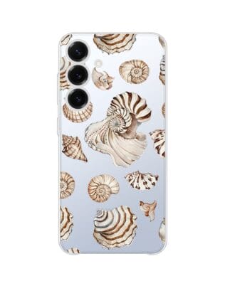 Etui do Samsung Galaxy S25 Plus przeźroczyste, silikonowe Flexi, Summer Patterns, ozdobne muszle