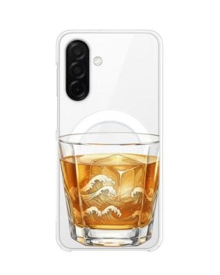 Etui do Samsung Galaxy A26 5G z MagSafe przeźroczyste, silikonowe Flexi, Paradise, Whiskey on the rocks