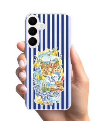 Etui do Samsung Galaxy S25 FE z MagSafe przeźroczyste, silikonowe Flexi, Italian Summer, Limoncello