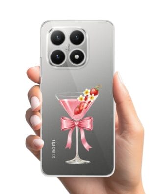Etui do Xiaomi 15T przeźroczyste, silikonowe Flexi, Paradise, Strawberry Martini
