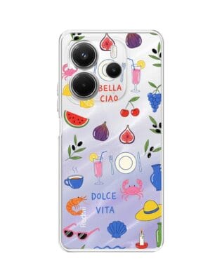 Etui do Xiaomi Redmi Note 14 4G przeźroczyste, silikonowe Flexi, Italian Summer, kolorowe wakacje