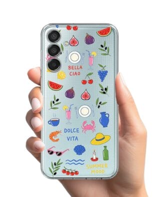Etui do Samsung Galaxy M15 5G przeźroczyste, silikonowe Flexi, Italian Summer, kolorowe wakacje