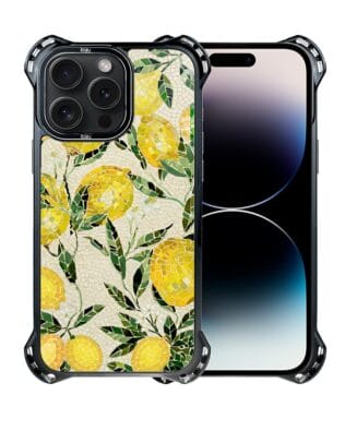 Etui do iPhone 14 Pro IBIZU DropGuard Ultra z MagSafe, Modern Classics, Cytrynowe gaje