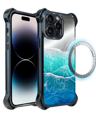 Etui do iPhone 14 Pro IBIZU DropGuard Ultra z MagSafe, Reflect, Szafirowy ocean